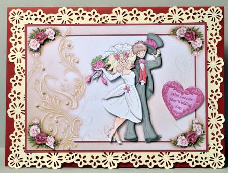 Wedding Whimsical Bride & Groom Topper and Decoupage by Kristina Norbat