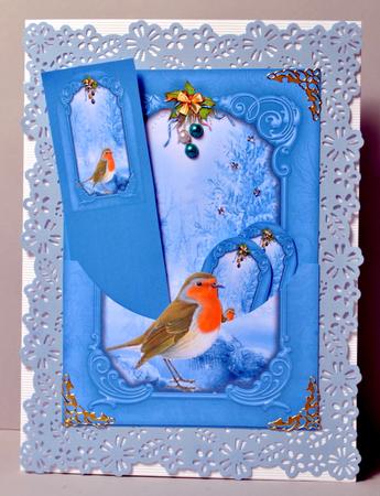 Christmas Robin Scene Pocket with Bookmark & Tags by Kristina Norbat