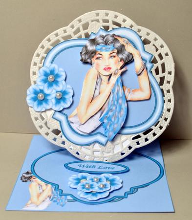 Beautiful in Blue Bracket Shaped Easel Card Kit by Kristina Norbat
