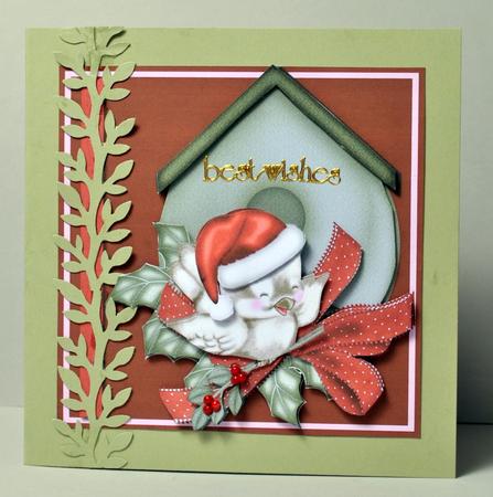 8x8" Christmas Bird Step by Step Kit (reds) by Kristina Norbat