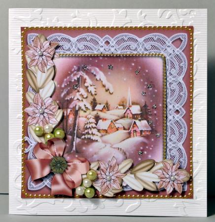 Christmas Golden Snowy Village Decoupage Step by Step Sheet by Kristina Norbat