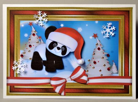 The Christmas Panda Card Front with Step by Step by Kristina Norbat