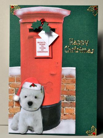 West Highland White Terrier Christmas Post Box by Kristina Norbat