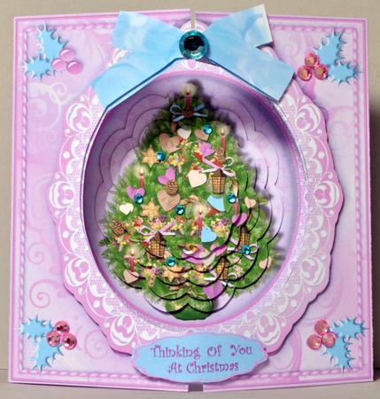 Open Fronts 7x7" Gatefold Card Kit - Christmas Tree & Lace by Kristina Norbat