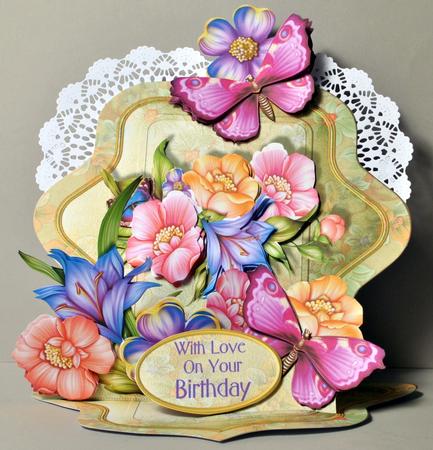 Giant Easel Tableau 3D Card Kit - Butterfly Bouquet by Kristina Norbat