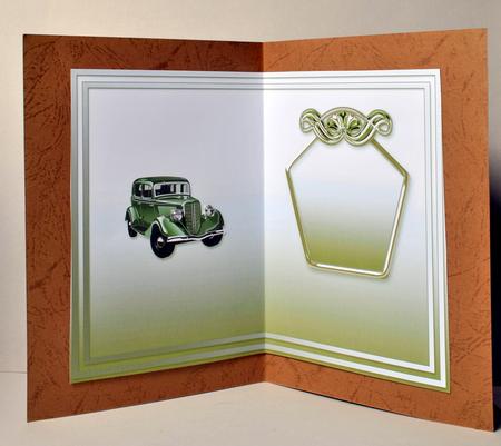 Classic Green Car in a Frame Matching A5 Insert by Kristina Norbat