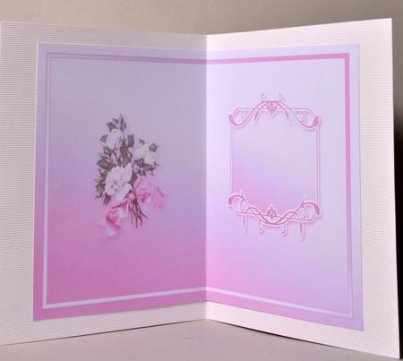 White Roses on a Pink Embossed Mat Matching A5 Insert by Kristina Norbat