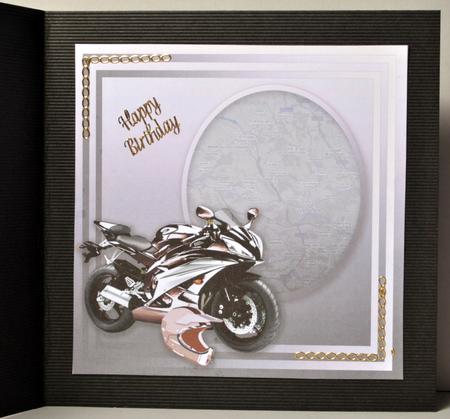Taupe Motorbike - 8in x 8in Insert Plate by Kristina Norbat