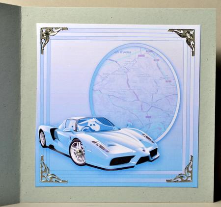 Blue Ferrari - 8in x 8in Insert Plate by Kristina Norbat