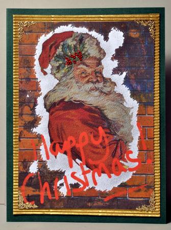 Street Art Style Santa Card by Kristina Norbat