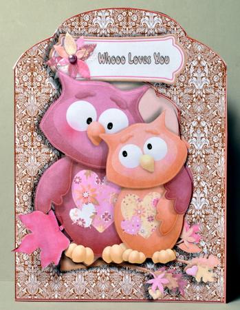 Whooo Loves You Scalloped Top Quick Card by Kristina Norbat