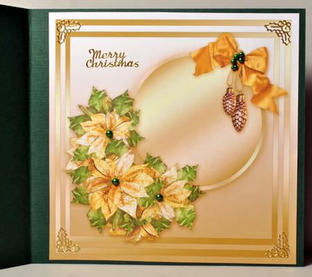 Gold Poinsettias - 8in x 8in Insert Plate by Kristina Norbat