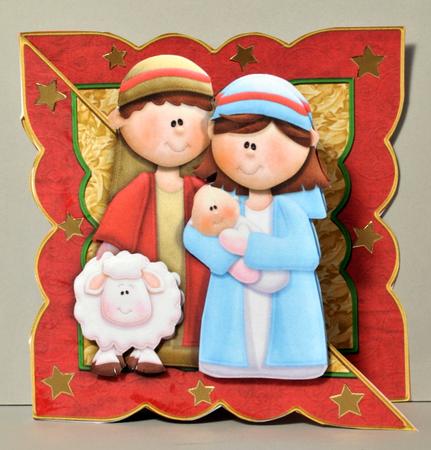 Nativity All in One Over the Edge Card by Kristina Norbat