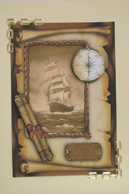 Vintage Ship Card Topper and Decoupage by Kristina Norbat