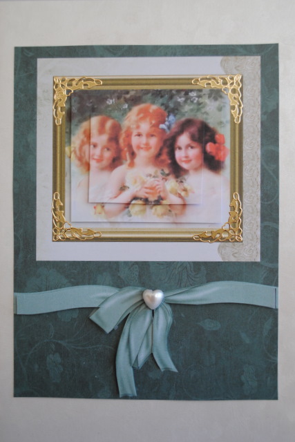 Vintage Girls Card Front with Pyramage by Kristina Norbat