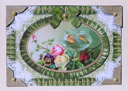 Floral Fish Bowl Lace N Ruffles Card Front Step by Step by Kristina Norbat