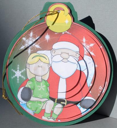 Santa and Girl Doodle Bauble Pyramge by Kristina Norbat