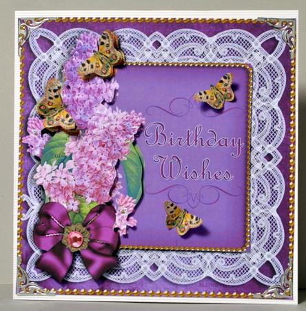 Lilacs Aunt Lace Purple Decoupage Sheet by Kristina Norbat