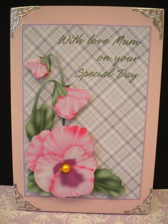 Pansy Card for Mum by Kristina Norbat