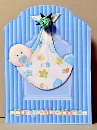 Caucasian Baby Boy Scalloped Top Quick Card by Kristina Norbat