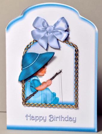 Fishing Like Dad Scalloped Top Quick Card by Kristina Norbat
