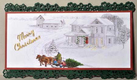 Bringing Home the Christmas Tree Dl a Card in One by Kristina Norbat