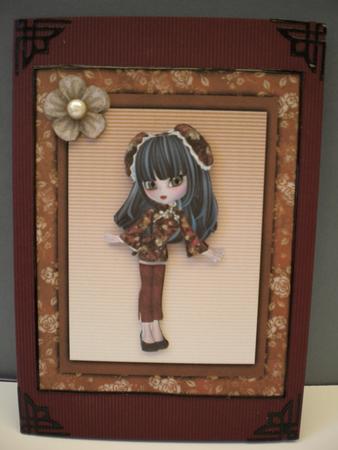 Oriental Cute Girl Card Front by Kristina Norbat