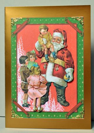Visiting Santa Card Front and Decoupage by Kristina Norbat
