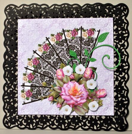 Rose and Black Fan by Kristina Norbat