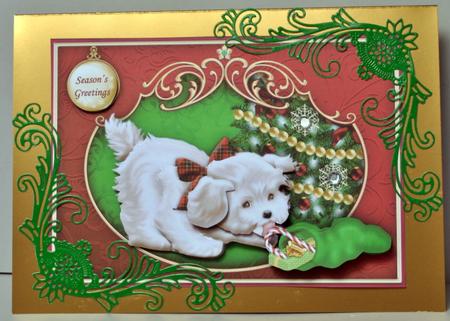 Puppy & Stocking Christmas Topper & Decoupage by Kristina Norbat