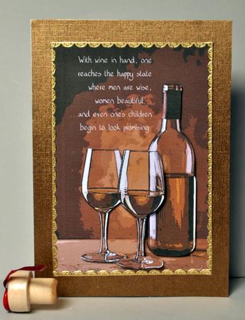 Wine Bottle & Two Glasses by Kristina Norbat