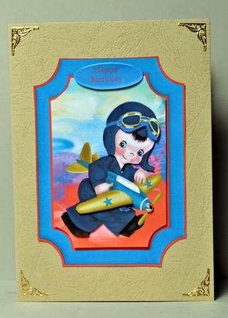 Vintage Fly Boy with Decoupage by Kristina Norbat