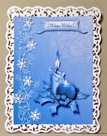Ice Blue Christmas Card Front with Step by Step by Kristina Norbat