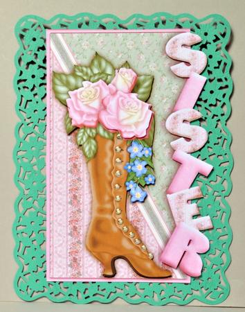 Vintage Roses in Boot Sister Over the Edge by Kristina Norbat