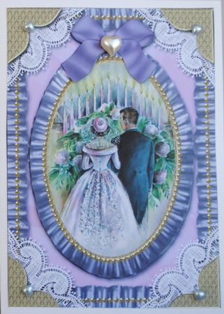 Wedding Couple Lace N Ruffles A5 Card Front Step by Step by Kristina Norbat