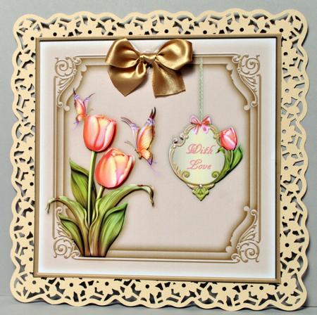 A Touch of Spring Square Card Front with Step by Step by Kristina Norbat