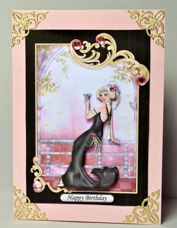 Art Deco Lady with Drink Topper & Decoupage by Kristina Norbat