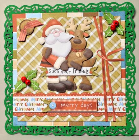 8x8 Such Deer Friends Christmas Card Front by Kristina Norbat