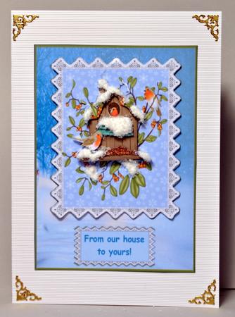 Robins Card Front - 'from Our House to Yours' by Kristina Norbat