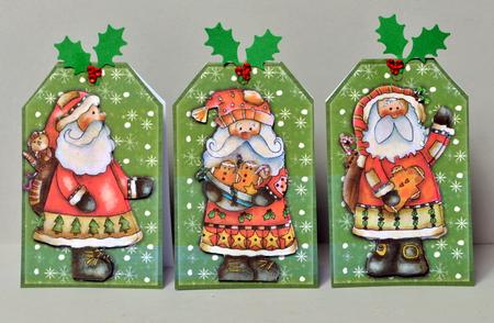 Handpainted Santas - Gift Tag Cards by Kristina Norbat