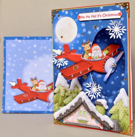 Santa in Flight Passing Through Aperture Card Kit by Kristina Norbat