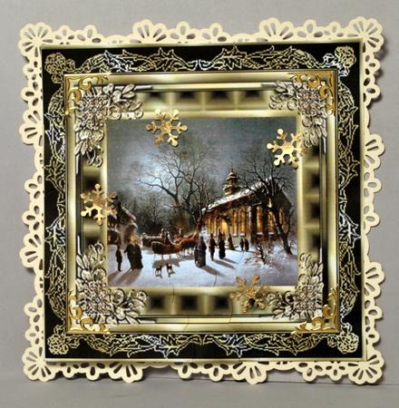 Christmas Scenery Gold Framed by Kristina Norbat