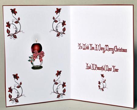 Red Christmas Candle Insert 1 by Kristina Norbat