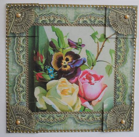 Floral Collection Lace N Gold 8x8inch Picture Sheet by Kristina Norbat