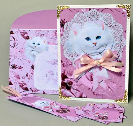 Puss Pyramid Topper-envelope-tags-bookmark by Kristina Norbat