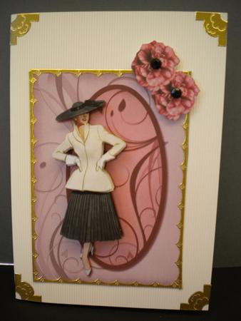 Vintage Lady in Pink & Brown Decoupage by Kristina Norbat