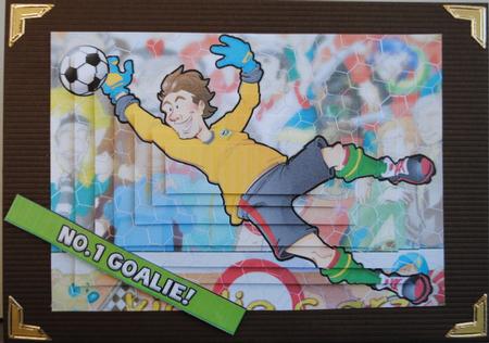 Football Dude Goalkeeper Yellow Pyramid. by Kristina Norbat
