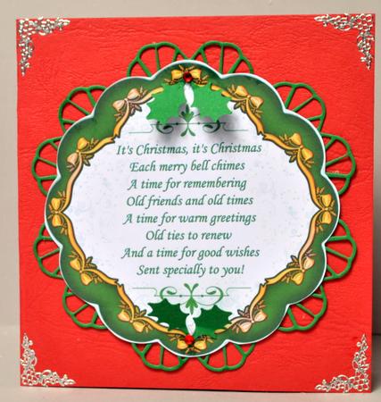 Christmas Verses Toppers or Inserts Green by Kristina Norbat