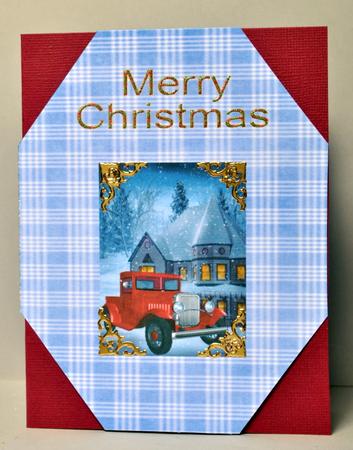 Winter Truck Ride Octagon Card by Kristina Norbat