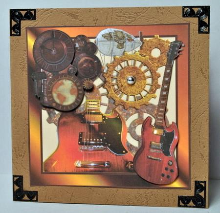 Steampunk Rock 8x8 Card Topper & Decoupage by Kristina Norbat